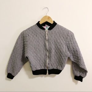 Vintage Plaid Bomber Jacket